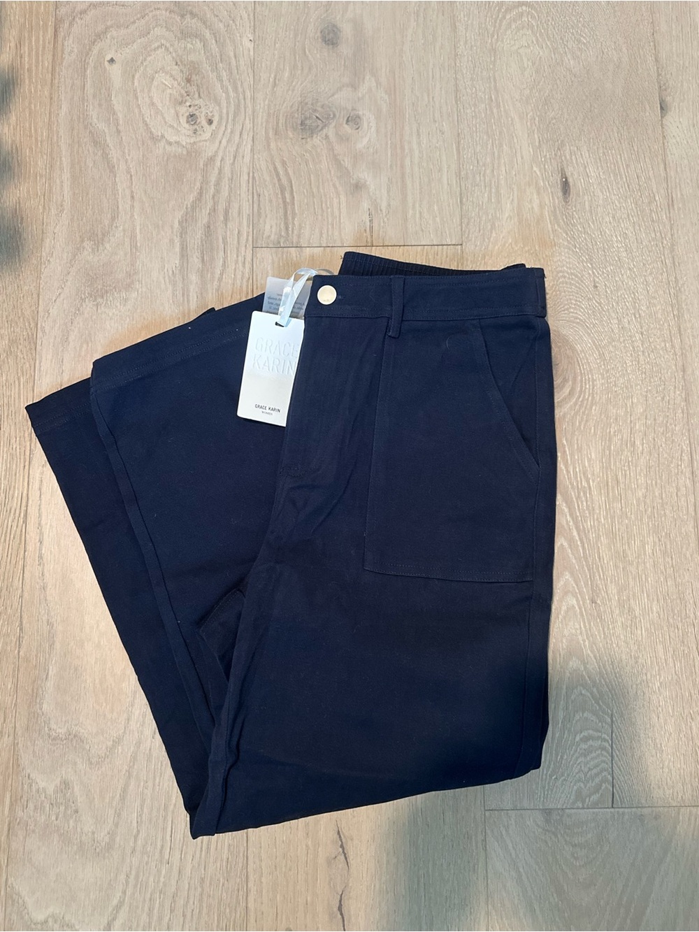Grace Karin Straight-Leg Women's Jeans in Navy Blue